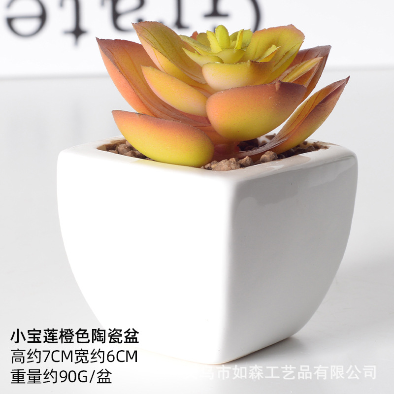 Simulación de cerámica bonsai de carne doméstica decoración de escritorio de oficina plantación verde maceta props de disparo maceta combinada artificial image 46