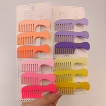 韩发饰简约发夹创意小梳子造型 3个卡装少女夹子鸭嘴夹边夹刘海夹