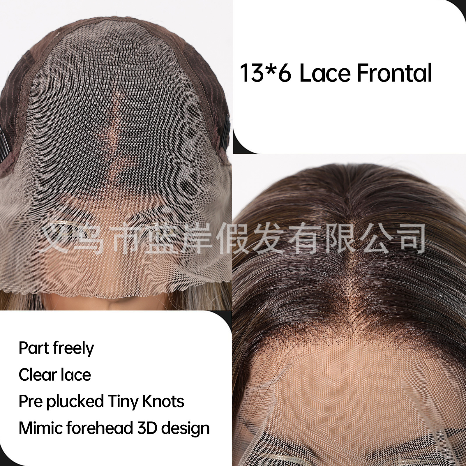 Natural y sin costuras 13*6 peluca de encaje de área grande para mujer, cosidos a voluntad, cabello largo y rizado gris degradado ligero y transpirable