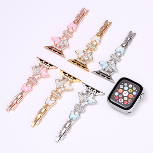 For iwatch S10/9/8/7/6/5/4 Apple Strap Watch S9 Butterfly Metal Premium Watch Strap