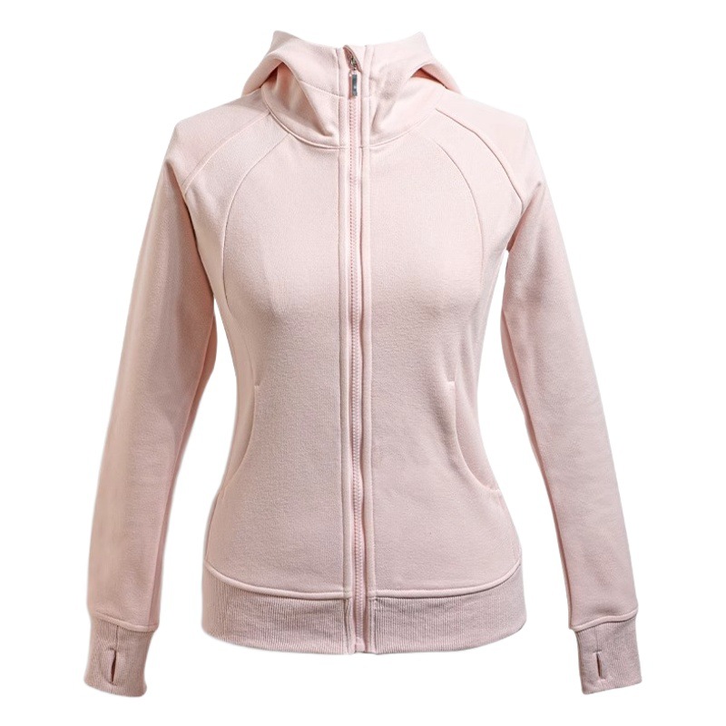 ルルフェン レディース 春秋用 スウェットシャツ スリムフィット カジュアル ジップアップ カーディガン フード付き ヨガウェア トップス スキューバ