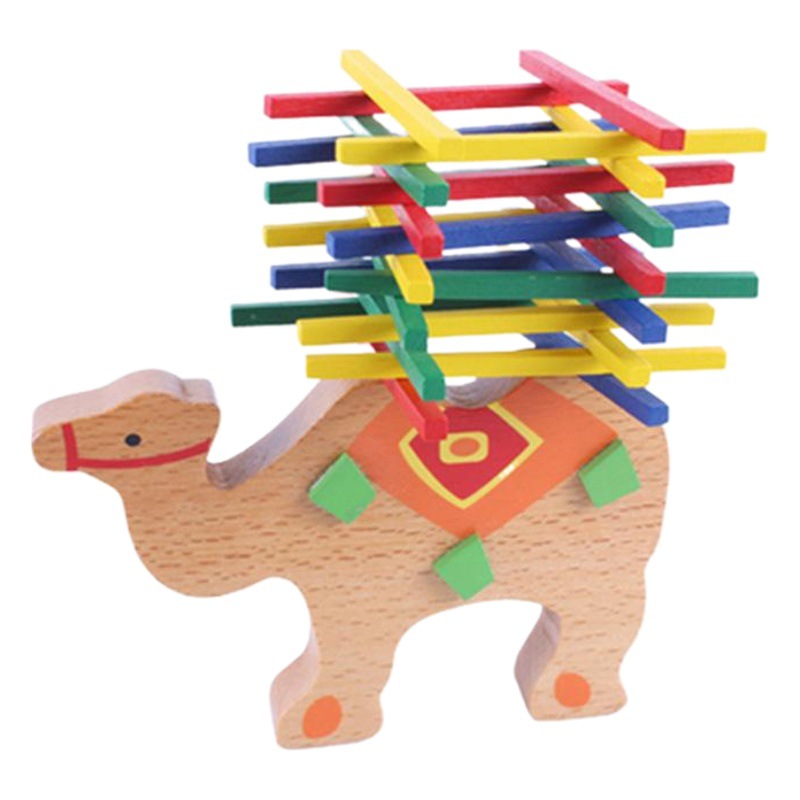 Juego de equilibrio con barras y palitos de colores, juguete educativo de madera para la primera infancia, estilo elefante, diversión de apilamiento para jardín de infancia.