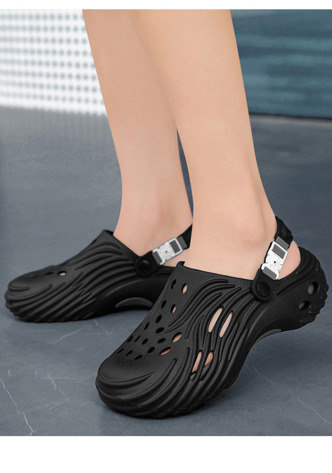 Dép sandal nam lỗ thoáng đế dày EVA chống trượt, đi biển và lái xe — Màu nâu kaki, Xanh nhạt, Đen xám chi tiết 10