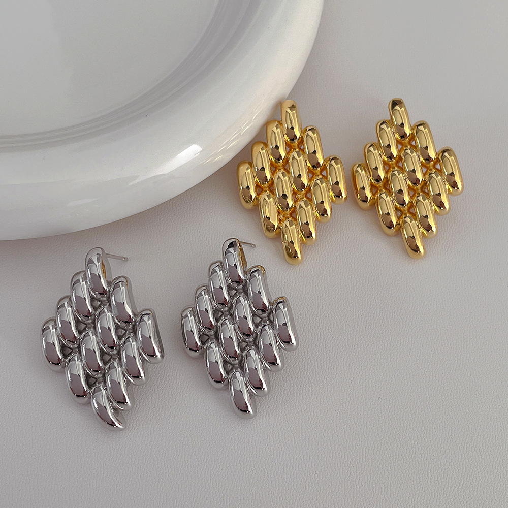 1 Pair Casual Simple Style Geometric Plating Copper Ear Studs display picture 4