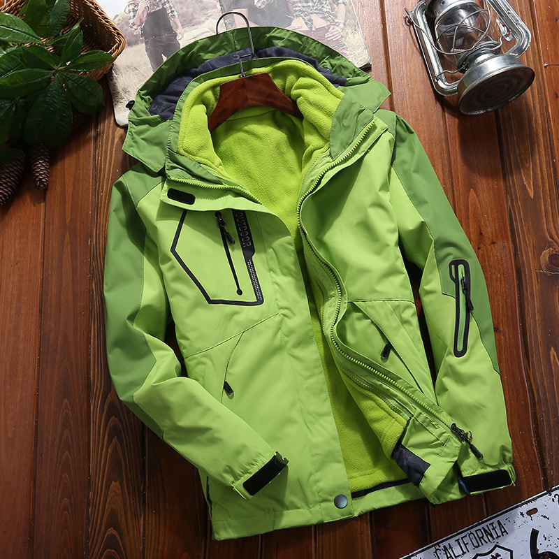 Hombres y mujeres de dos piezas a prueba de viento impermeable al aire libre deportes forro polar chaqueta montañismo ropa al por mayor