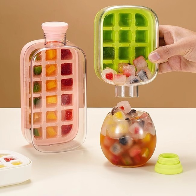 カーリングアイスキューブ型プレス式製氷皿ケトルウォーターカップ家庭用食品グレードアイスボックス冷凍アイスキューブカップアーティファクト|undefined