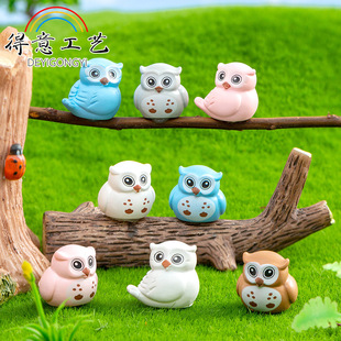 Micro-landscape creative cute owl doll ornaments gardening decorations accessories desktop car small ornaments