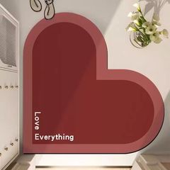 Diatomaceous Earth Rugs Simple Irregular Heart Anti-Slip Quick-Drying Bathroom Mat Household Durable Stain-Resistant Handwashing Room Mat