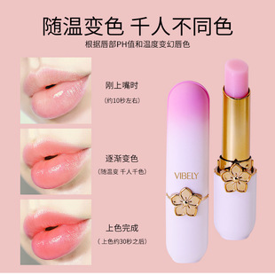 Vibely Moisturizing Fruity Color Changing Lipstick Reduces Lip Lines Anti-Drying Light Color Lipstick Lipstick Cross-Border