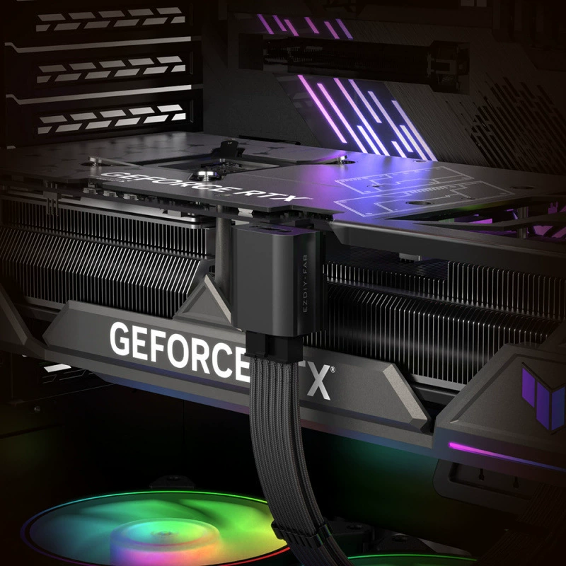 RTX4090 алюминиевая корпусная графическая карта питание интерфейс к головке 16 контактов 12+4P ATX3.0 поворт на 90 градусов