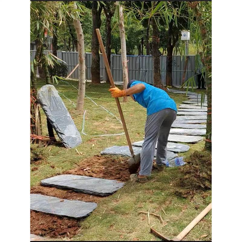 Tablero de piedra azul natural, baldosas de jardín, césped, piedra de paso, alfombra antideslizante para exteriores, pavimentación de pies, patio de piedra