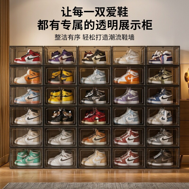 Large transparent shoe box, stackable storage box, dustproof and waterproof shoe box, transparent basketball shoe box, bestseller on Amazon Large transparent shoe box, stackable storage box, dustproof and waterproof shoe box, transparent basketball shoe box, bestseller on Amazon