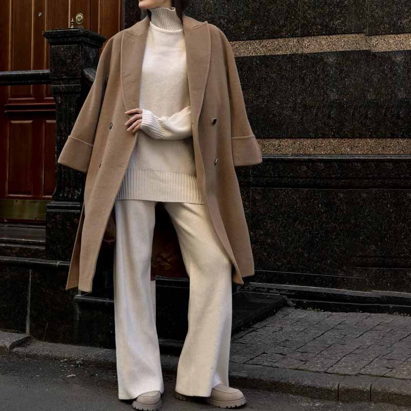 Maglione oversize a collo alto in maglia – Pullover casual chic invernale da donna (S-XXL) – Morbido misto poliestere-spandex_voghion.com