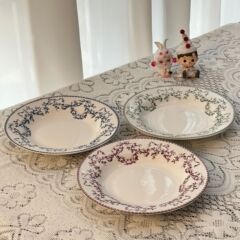 皿ins高颜値シンプル家庭用サラダ陶磁器麦わら帽子スープ皿パスタ深皿食器洋食皿卸売り