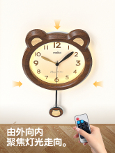 ✅复古艺术实木挂钟客厅餐厅钟表创意时钟挂墙2025新款