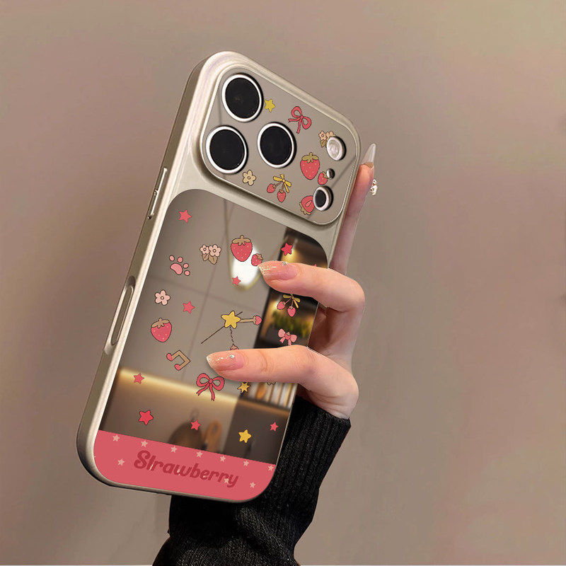 Strawberry Time Is Suitable for Apple 17Promax Mobile Phone Protective Case Iphone16Pro New Model 15 Mirror Surface 14/13 Strawberry Time Is Suitable for Apple 17Promax Mobile Phone Protective Case Iphone16Pro New Model 15 Mirror Surface 14/13