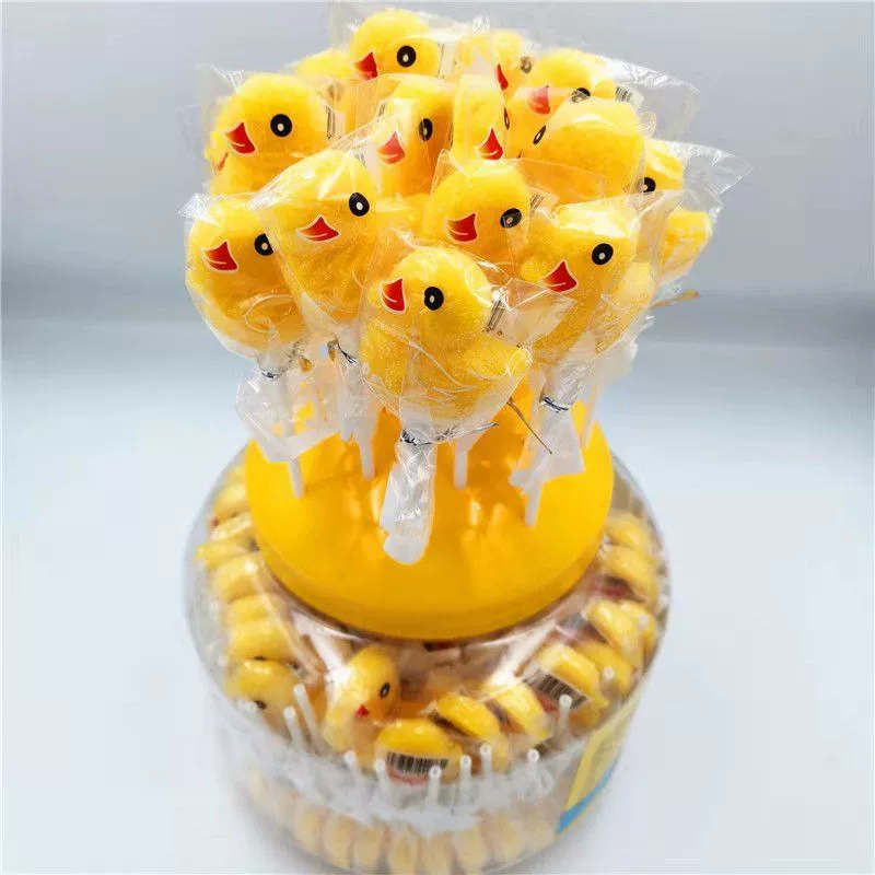 100 банка маленьких утиных желейных конфет леденец на палочке Мультяшные закуски детские конфеты супермаркет закуски вся бочка оптом