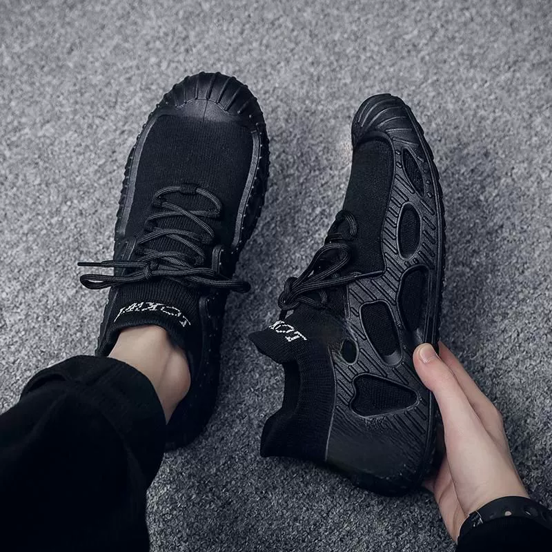 Versatile canvas shoes, work men's shoes, autumn breathable internet celebrity sports and leisure, versatile trendy shoes, mesh fly woven shoes, casual shoes