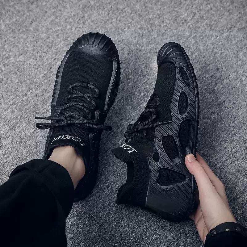 Versatile canvas shoes, work men's shoes, autumn breathable internet celebrity sports and leisure, versatile trendy shoes, mesh fly woven shoes, casual shoes