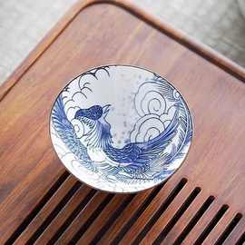 青花龙凤对杯居家无盖北欧风陶瓷个人