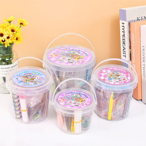 Guka Sticker Mini Bucket Full Set DIY Material Handbook Laser Guka Sticker Children's Toy Wholesale