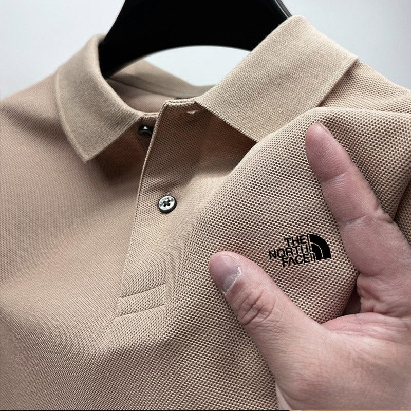 Cross-Border North Face Embroidered New Polo Short-Sleeve T-Shirt for Men, Summer Simple Sports Shirt, Loose Business Casual