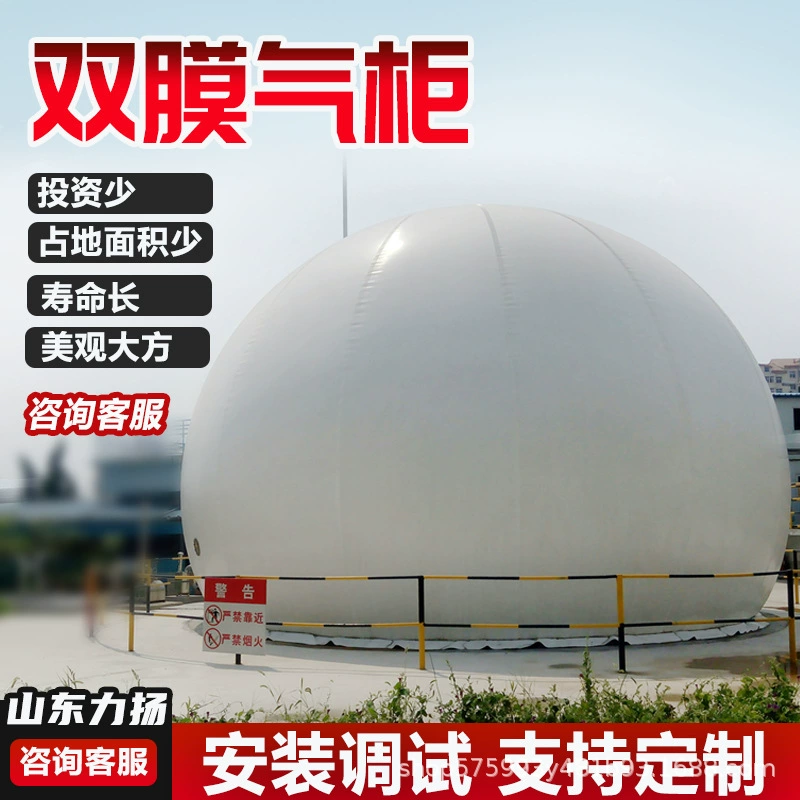 Биогазовый шкаф с двойной мембраной, мягкий биогазовый мешок, биогазовый бассейн для свинофермы, полное оборудование, резервуар для хранения газа, биогазовый резервуар