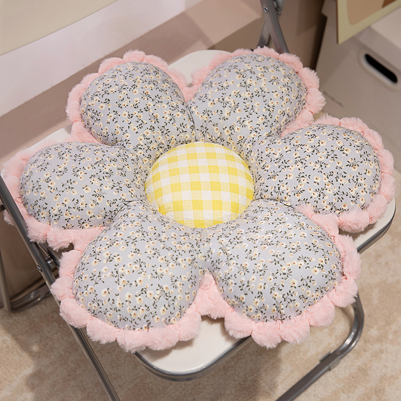 Cojín para Silla en Forma de Flor de Peluche Ergonomico para Oficina y Dormitorio image 8