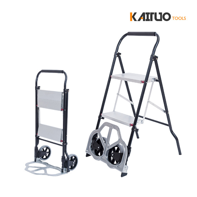 Cross-border Factory Cooperation Multifunctional Folding Trolley Tiger Car Ladder Folding Household Small Ladder Trolley