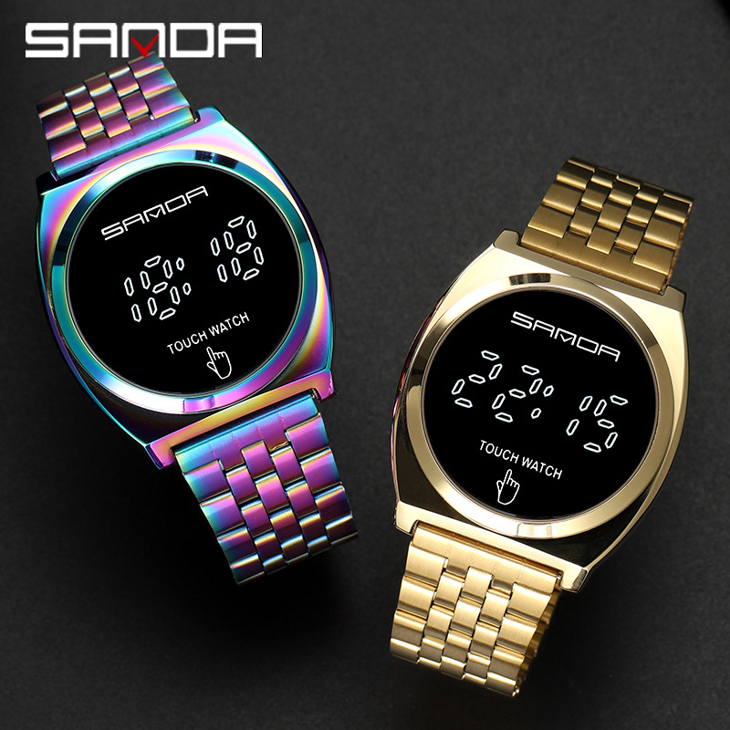Sanda new all-steel watch with touch screen LDE electronic fashion trend multi-functional simple watch manufacturers wholesale