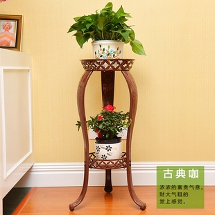 Ft Bonsai Indoor European-style Green Rose Redwood Room Flower Stand Independent Iron Restaurant Aisle Home Wedding Flower Basket Gold