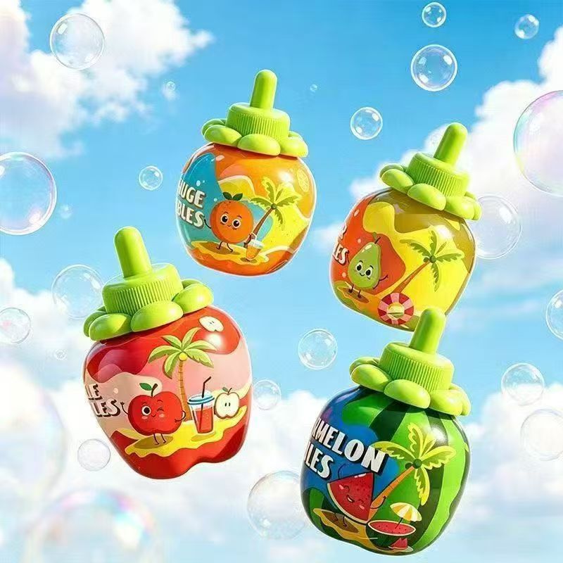 In-stock children's inverted non-spill bubble bottle, bubble blowing water, outdoor toy for girls, popular handheld bubble wand