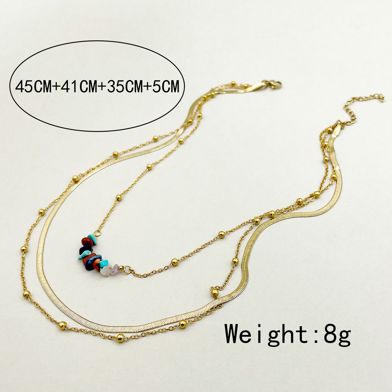 Simple Style Geometric Stainless Steel Titanium Steel Tassel Plating Chain Necklace 1 Piece display picture 3