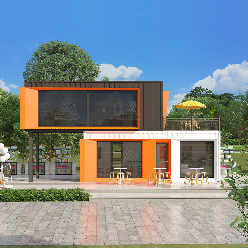 Contenedor casa móvil calle comercial café de doble capa tienda de té con leche área escénica calle de bocadillos tienda móvil quiosco
