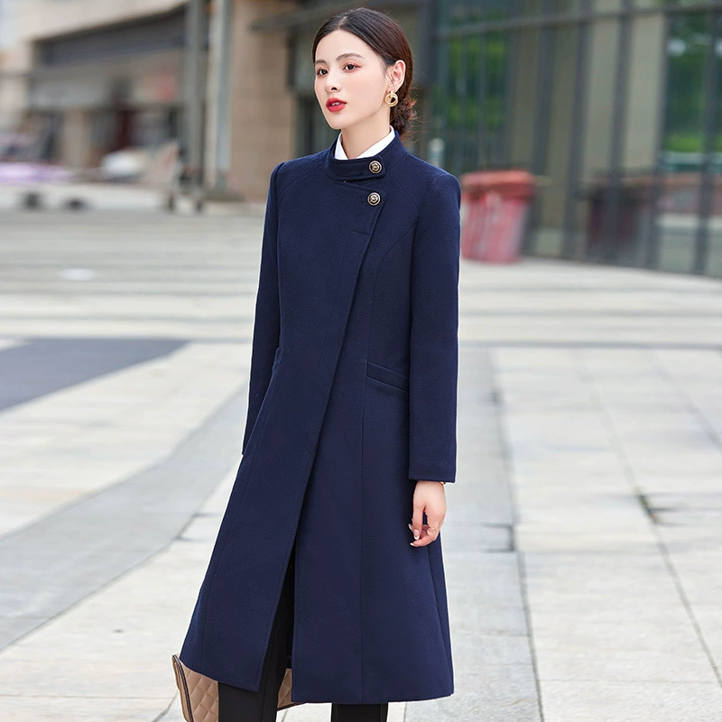 Профессиональное шерстяное пальто рабочая одежда из хлопка и утолщенное шерстяное пальто женское средней длины, отдел продаж шерсти зима