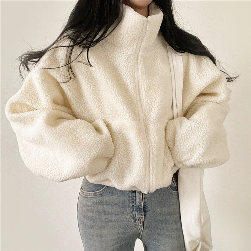 Short demi-season sweatshirt, warm warm jeans, velvet cardigan with zipper, jacket, 2023