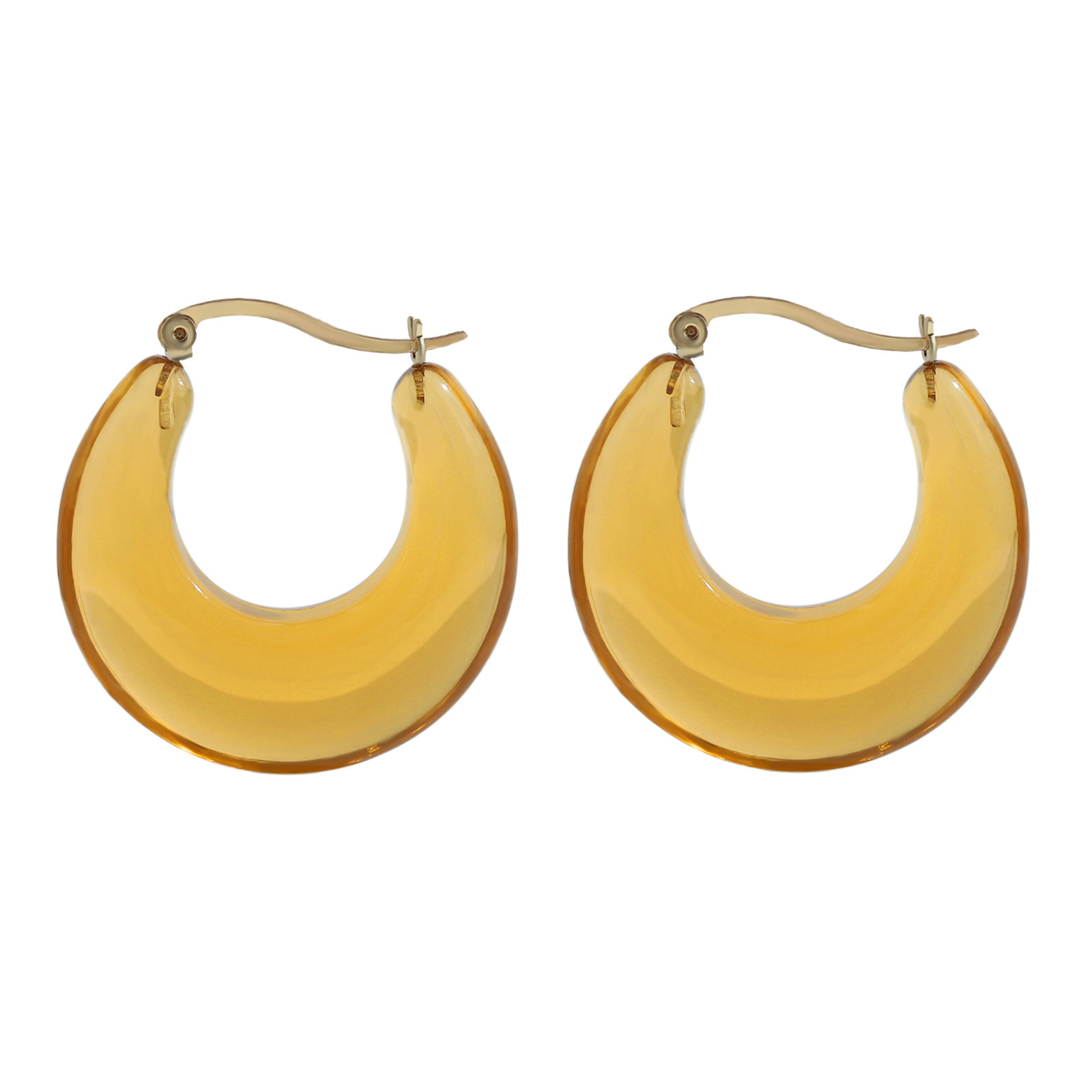 Korean style retro color Ushaped resin earringspicture27