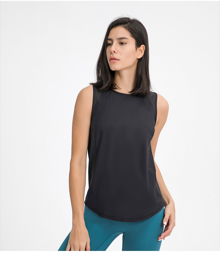 solid color back hollow sleeveless yoga top NSDQF127367