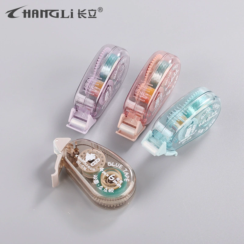 Двусторонний скотч Hangli мини-аппарат, прозрачный, 4 м × 6 мм, варианты цвета