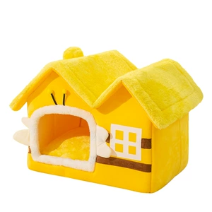 Double-Top M-Shaped Pet House for Dogs and Cats, Washable and All-Season Use