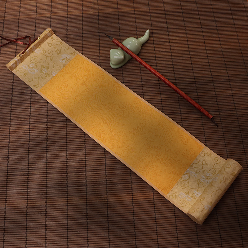 Wax dyeing painting shaft mini small scroll retro blank hanging shaft calligraphy 9