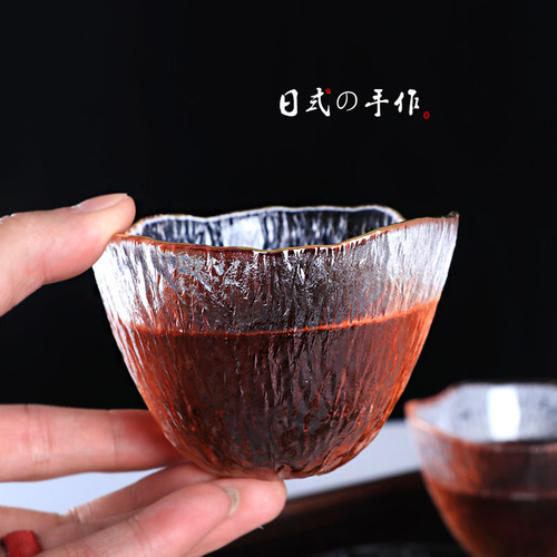 Japanese style glass tea cup rain fall cup hammer pattern first snow cup large master cup smelling cup single cup kung fu tea set wholesale