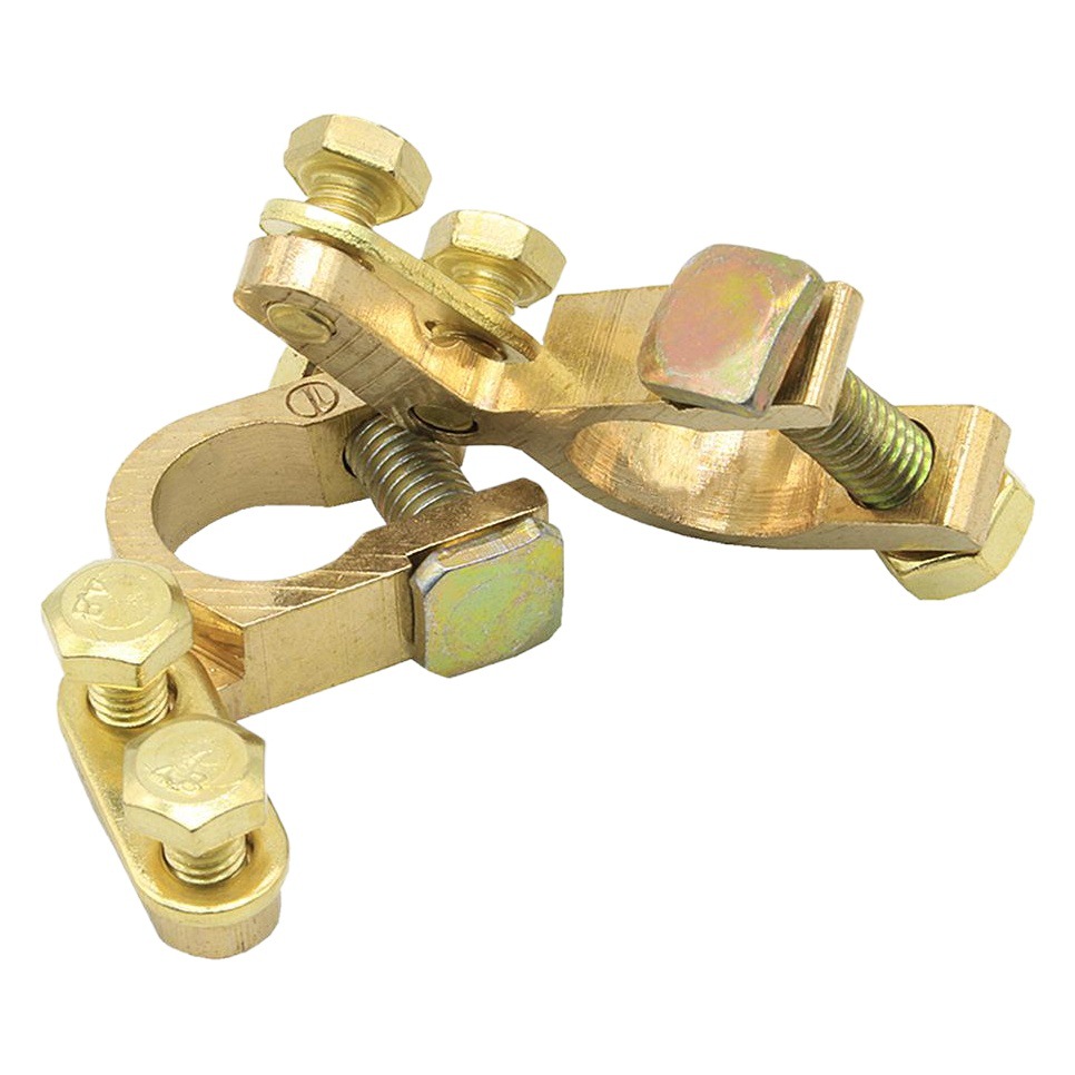 Suministro de latón pesado batería pila cabeza clip conector de la batería cable de la batería presionando clip de cobre clip de la batería