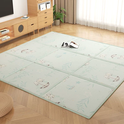 Crawling Mat Bedroom Bed Living — Car Carpet - t8-mint-green-bamboo-smooth-and-burr-free-easy-to-store-two-compartments-60x120cm-no-gifts