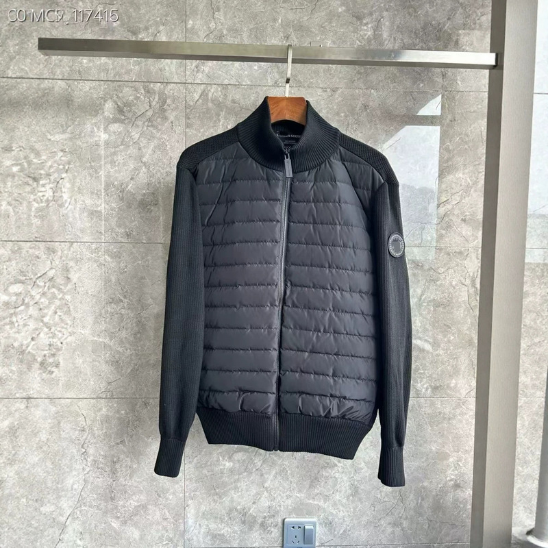 New high-end cross-border model of the Canada Goose brand, stand-up collar, unisex, knitted patchwork, down-filled, thickened, warm, and windproof jacket