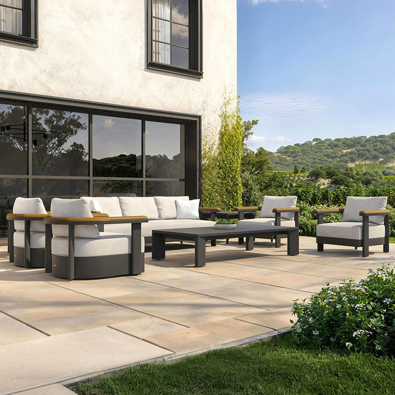 Sofá de aleación de aluminio al aire libre patio villa jardín departamento de ventas diseñador de hoteles al aire libre muebles de ocio image 2