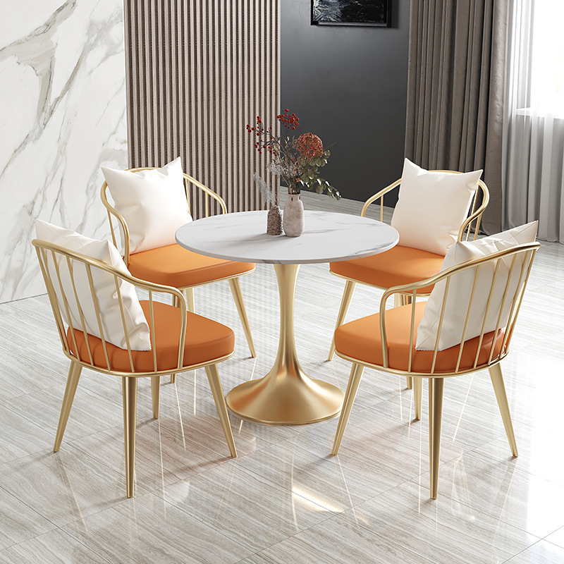 Rest Area Dining Table Small Reception Guest Combination Sales Beauty Tea Shop Rest Sales Office Milk Tea Dining Table and Chairs Table and Chairs