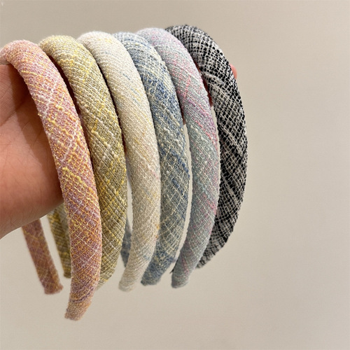 Pastoral style fabric headband for women 2024 new high-end headwear face wash press hairpin high skull hair binding headband