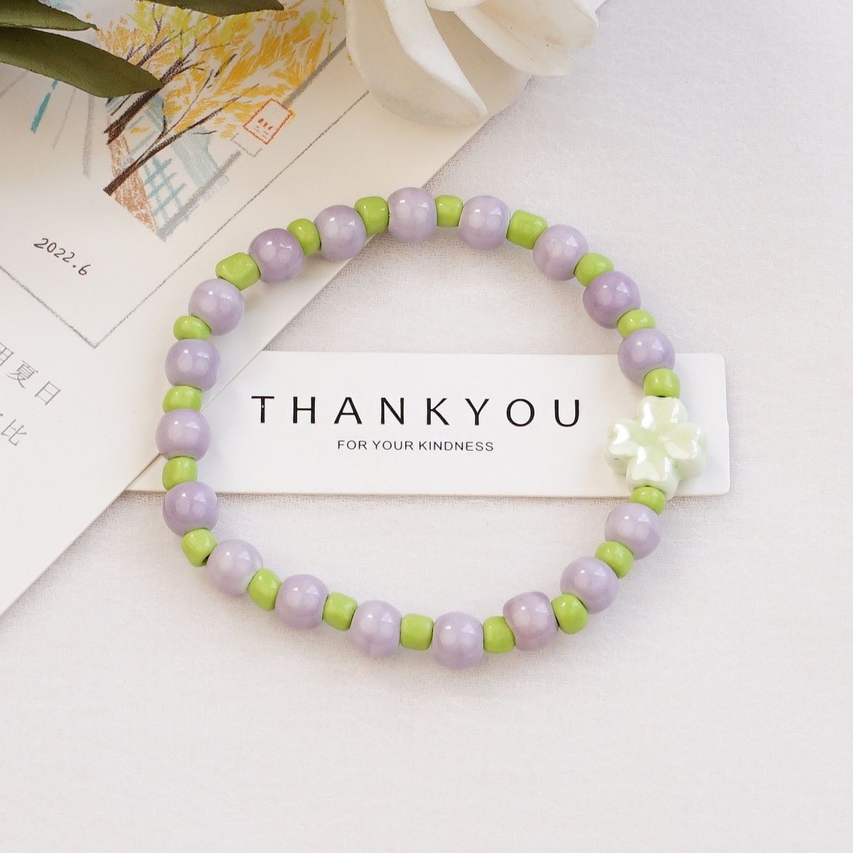 Jingdezhen pulsera de cerámica de verano mujer alta sensación galletas serie de gatos nicho diseño universal pulsera alta sensación