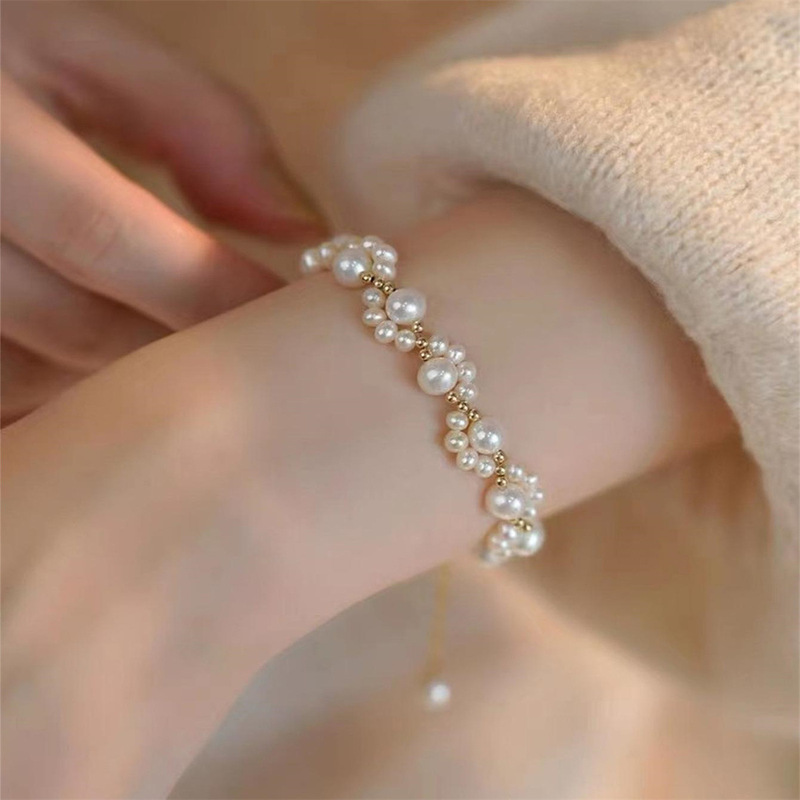 Foreign trade bridal wedding imitation pearl bracelet female bridesmaid gift anniversary gift artificial pearl bracelet